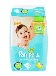 Pampers Active Baby Dry Diapers, Size 4+, 9-16 Kg, 15 Count
