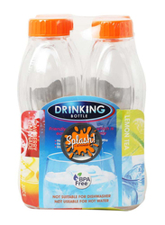 Pioneer Splash Drinking Bottle, 4 Pieces, Clear/Orange