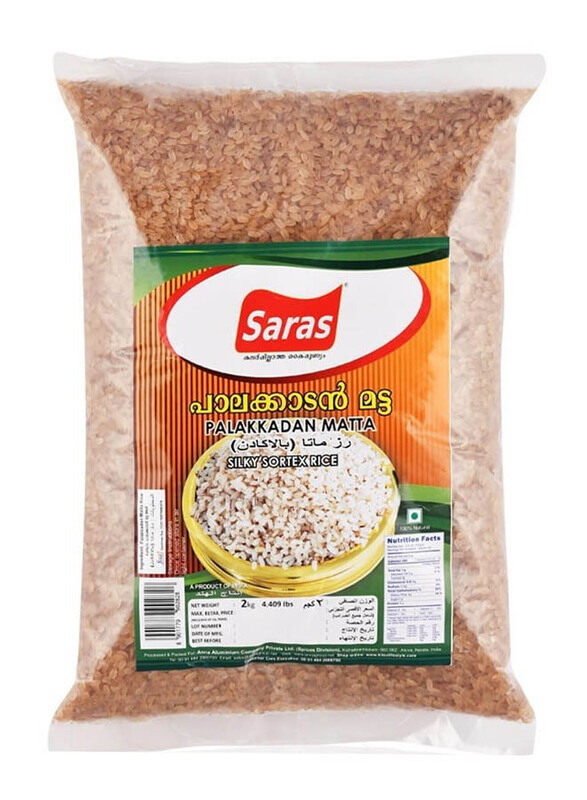 

Saras Palakkadan Matta Silky Sortex Rice, 2 Kg