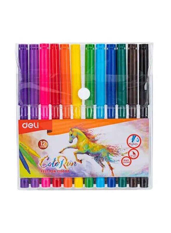 

Deli EC10003 Colorun Felt Pen, Multicolour, 12 Pieces