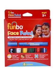 Funbo Face Paint Colour Sticks, 6 Piece, Multicolour