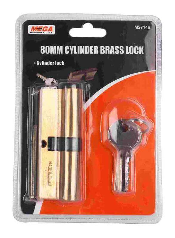 

Mega Cylinder Brass Lock, 80mm, M27146, Brown