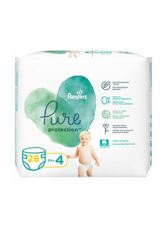 

Pampers Pure Protection Baby Diapers, Size 4, 9-14 kg, 28 Counts