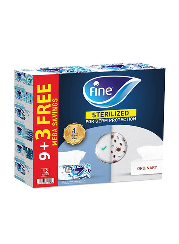

Fine Classic Euphoria Sterilized Facial Tissues, 12 Boxes x 2 Play x 150 Sheets