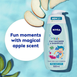 Nivea 250ml 2-in-1 Shower & Shampoo for Babies, Blue