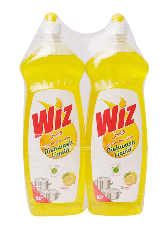 Wiz Lemon Dishwash Liquid, 2 x 1 Liter