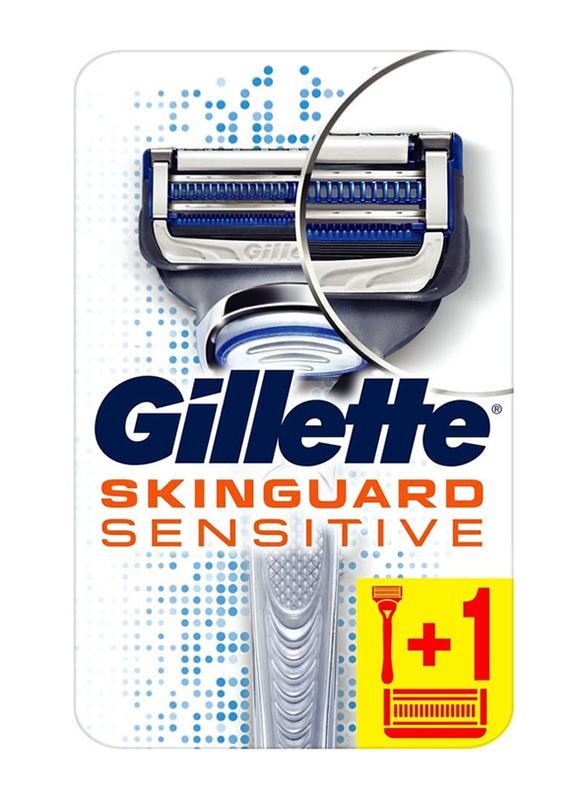 Gillette SkinGuard Men's Razor Handle For Sensitive Skin + 2 Blade Refills