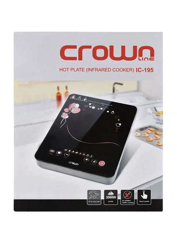 Crownline Ic-195 Hot Plate Infrared Cooker - 2000 W, Black/Silver