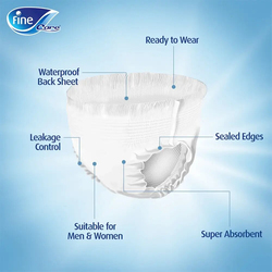Fine Care Incontinence Unisex Pull-Ups, Large, Waist 100-140 cm, 14 Count