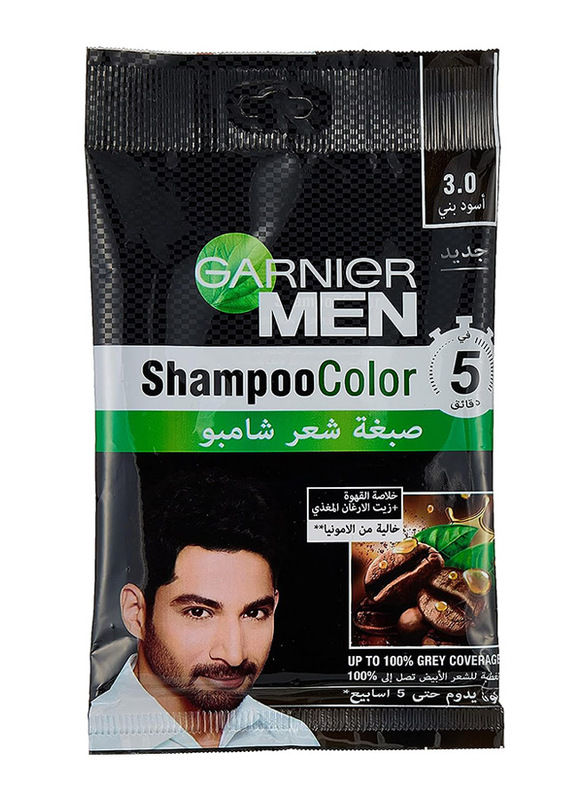 Garnier Men Shampoo Color, 3.0 Black Brown