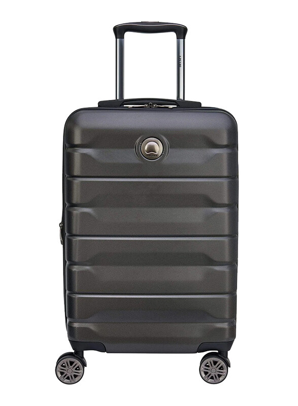 

Delsey Hard Travel Bag Luggage Trolley 4 Inline Skate (Linear) Wheels with TSA Lock, Black