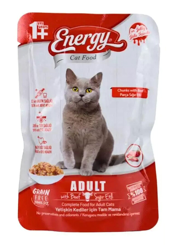 

Energy Adult Cat Food Beef in Chunk Cat Dry Food, 85g