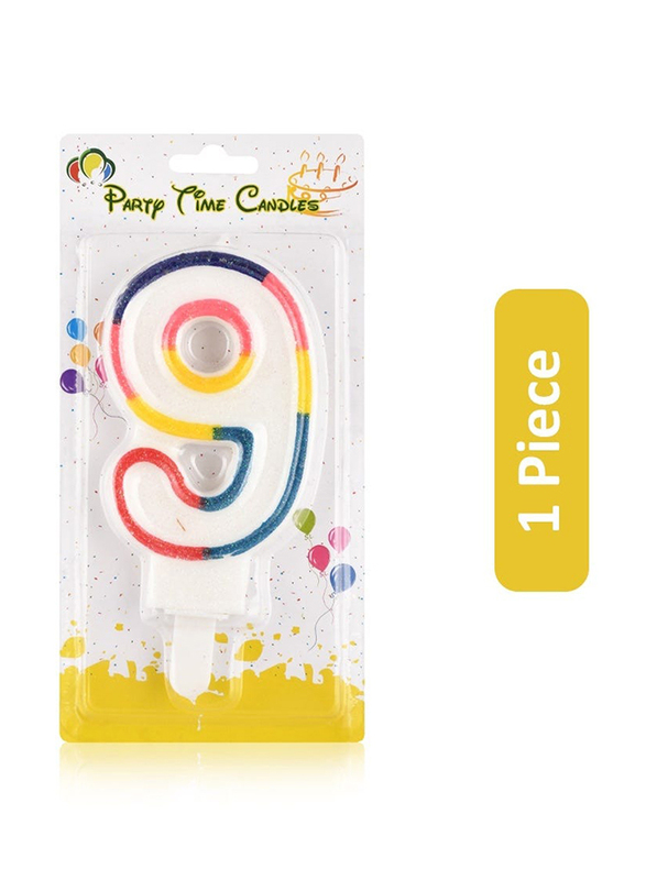 Party Time Number Candle, White, 1 Piece