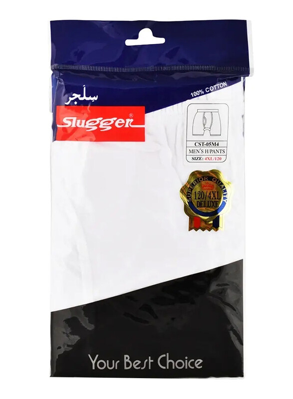 

Slugger Cotton Underwear for Men, White, 4XL/120