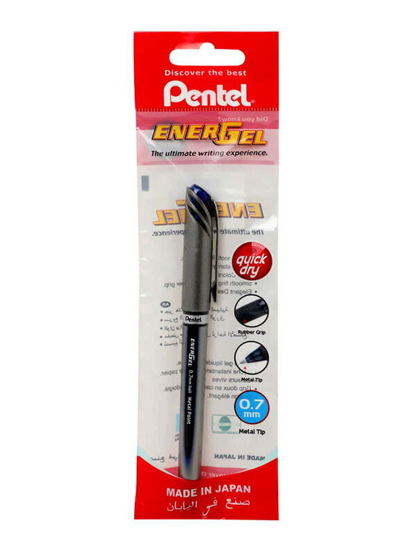 

Pental Energel Quick Dry Metal Tip Liquid Gel Ink Pen, 0.7mm, Blue