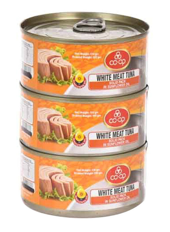 

Co-Op White Meat Tuna Solid in Sunflower Oil, 3 x 170 g