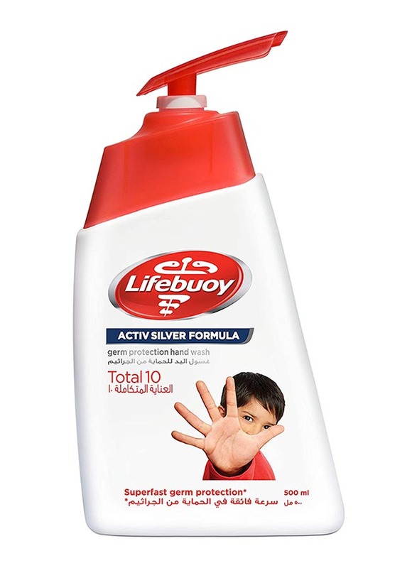 Lifebuoy Active Silver Formula Total 10 Anti-Bacterial Hand Wash, 500ml