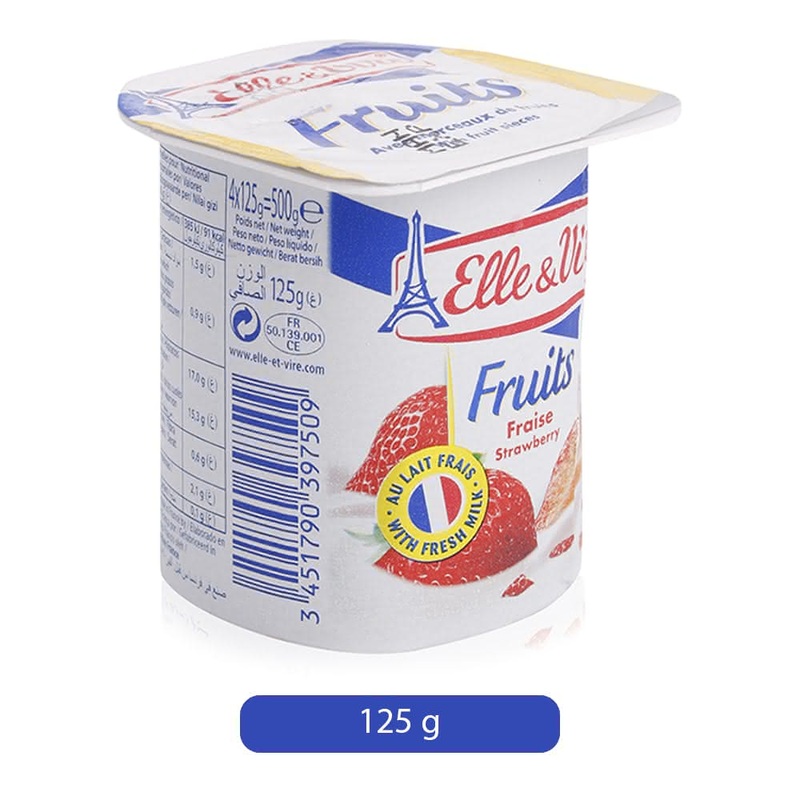 Elle & Vire Strawberry Flavor Yogurt, 125 g