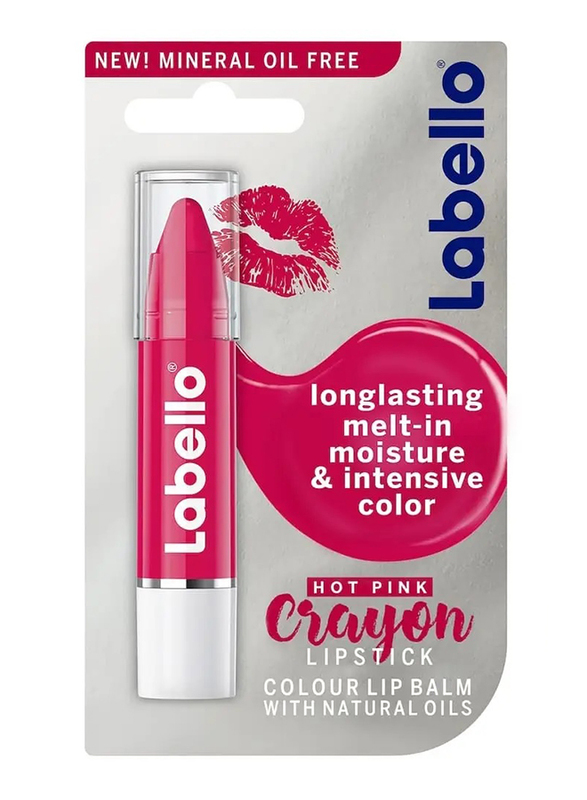 Labello Crayon Lip Balm, Hot Pink, 3g