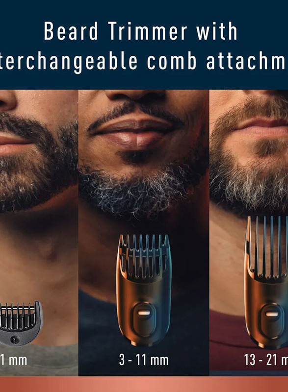 King C. Gillette Cordless Men's Beard Trimmer Kit with Lifetime Sharp Blades and 3 Interchangeable Combs