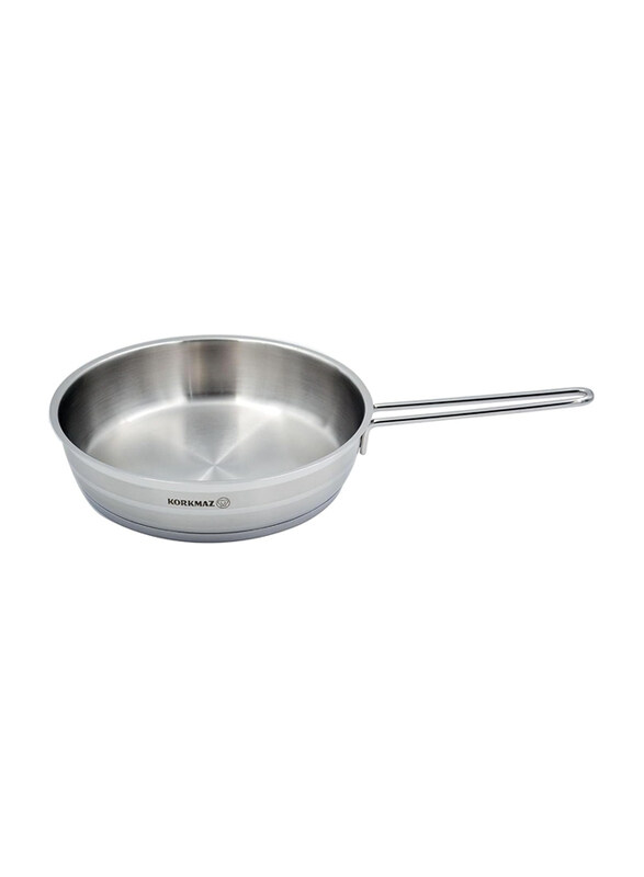 

Korkmaz 4L Astra Round Stainless Steel Frypan without Lid, 26 x 6.5cm, Silver