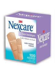 Nexcare 658-100 Sheer Bandages, Assorted, 100 Pieces