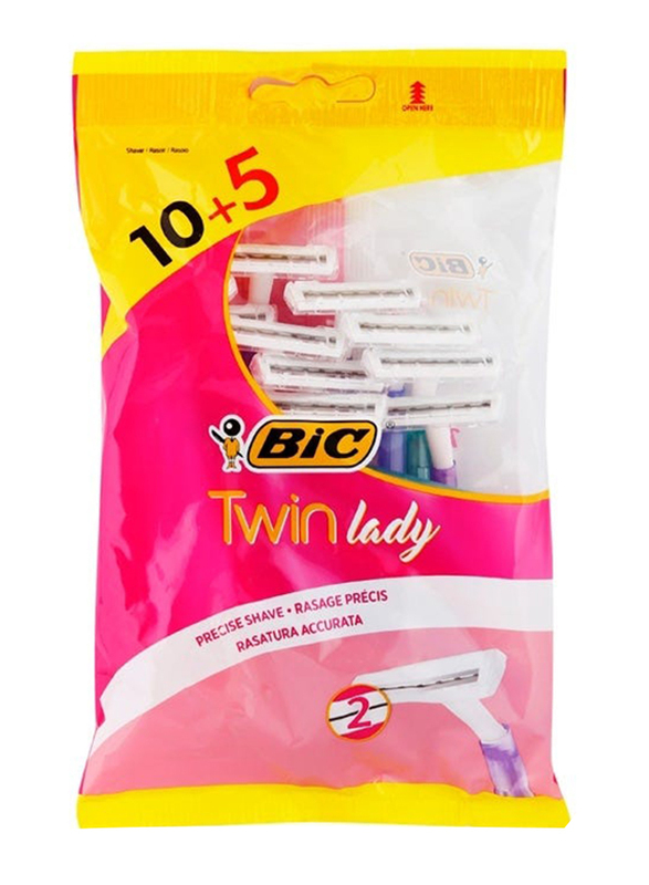 Bic Twin Lady Sensitive Disposable Razor - 15 Pieces