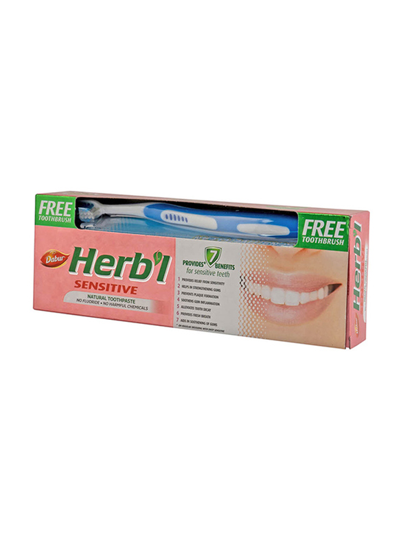 

Dabur Sensitive Herbal Toothpaste with Free Toothbrush, 48 x 150gm