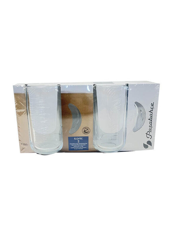 

Pasabahce 2-Piece Handled Glass Long Mug, Clear