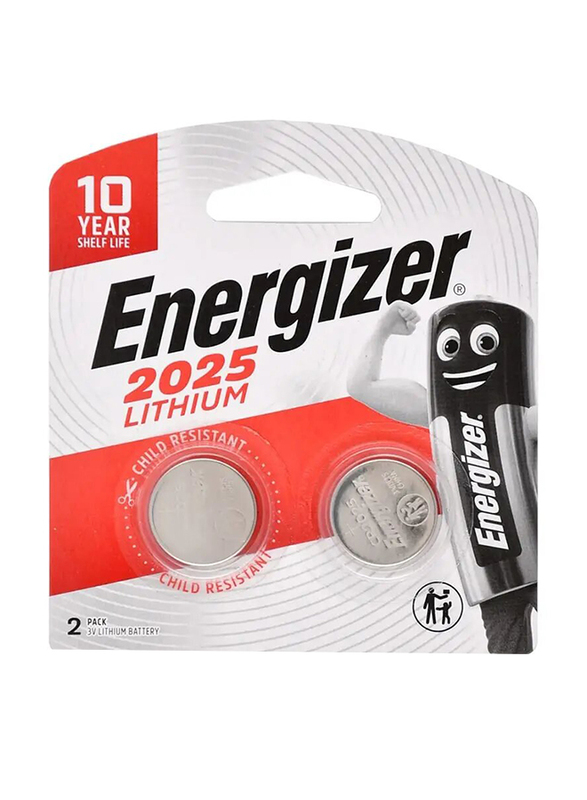 Energizer CR2025 3V Lithium Coin Batteries - 2 Pieces