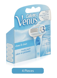 Gillette Venus Close and Clean Blades for Women, 4 Pieces