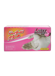 Sweet Home White Latex Powdered Disposable Gloves - 100 Pieces