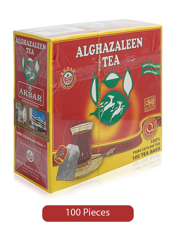 

Al Ghazaleen 100% Pure Ceylon Tea, 100 Tea Bags x 4.54g