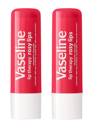 Vaseline Lip Therapy Rosy Lips, 2 x 4.8g