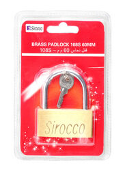 Sirocco Brass Padlock, 108S, 60mm, Gold