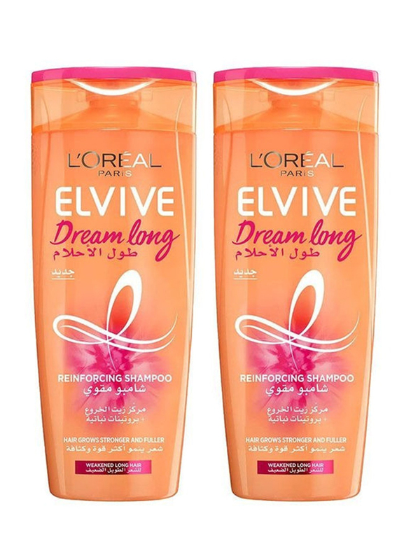 L'Oreal Paris Elvive Dream Long Reinforcing Shampoo for All Hair Types, 400ml, 2 Piece