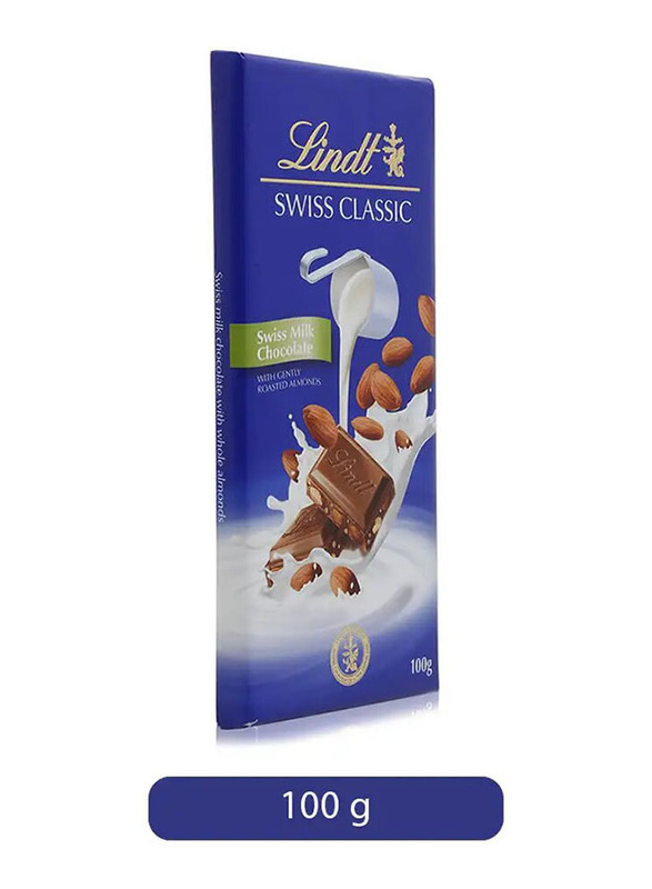 Lindt Swiss Classic Milk Chocolate With Almonds - 100g