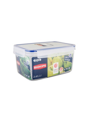 Komax Biokips Rectangular Food Container, 2.4 Litres, Clear