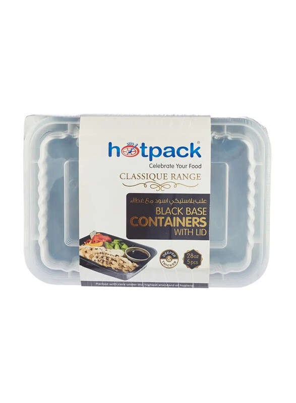 

Hotpack Black Rectangle Container, 28 Oz, 5 Pieces