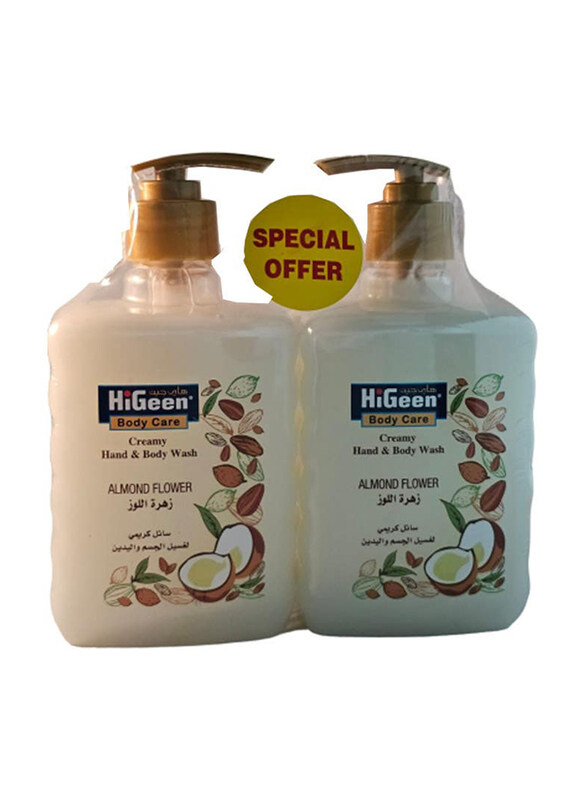 HiGeen Hand & Body Wash Almond Flower, 2 x 500ml