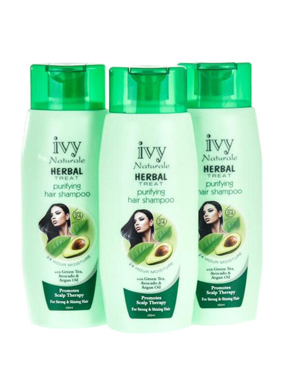 

Ivy Shampoo Herbal Treat Hair Shampoo for All Hair Types, 3 x 400ml