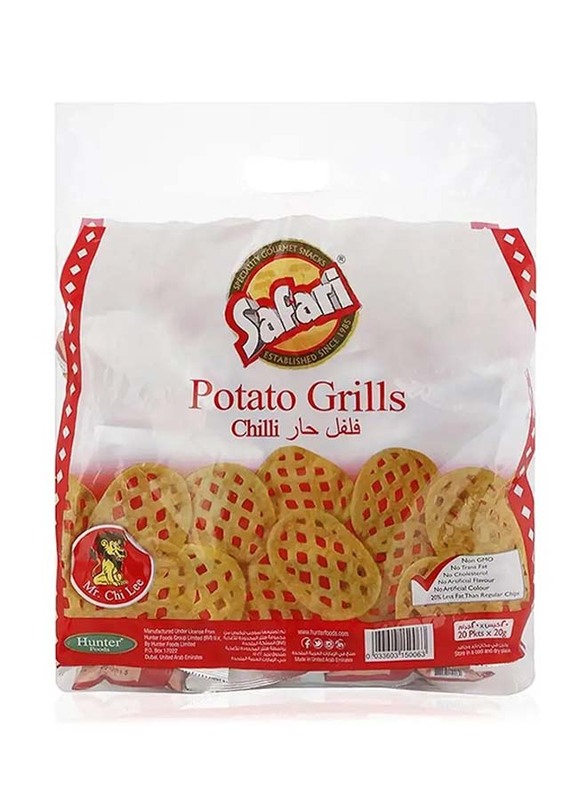 Safari Chilli Flavoured Potato Grills - 20 x 20g