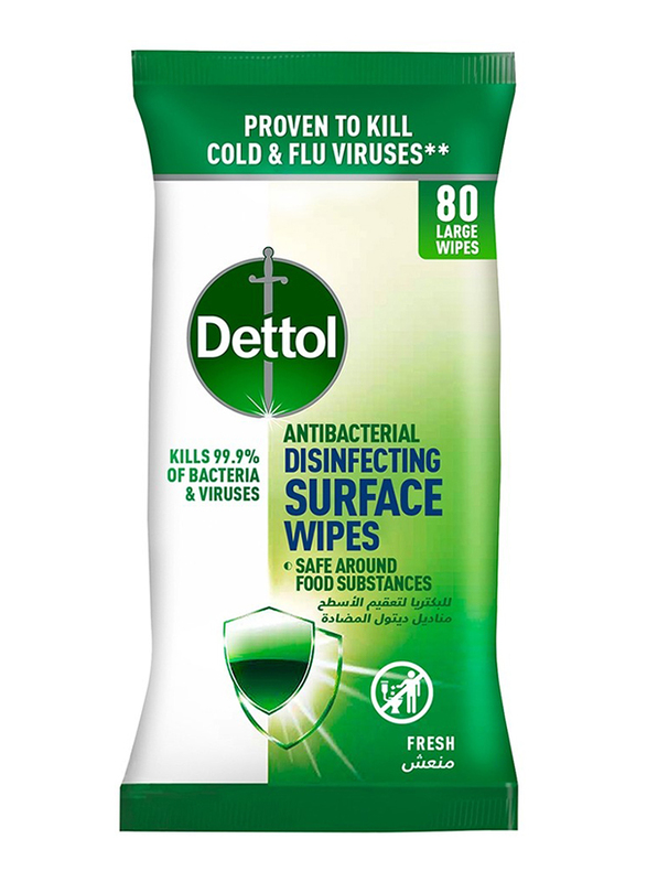 Dettol Surface Cleanser Wipes, 80 Wipes