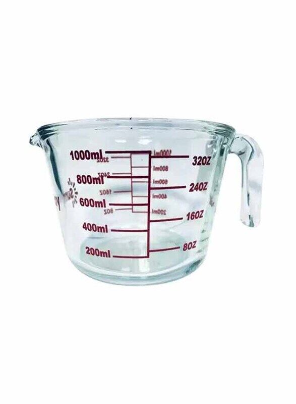 

Sunray 1000ml Glass Measuring Cup, Clear