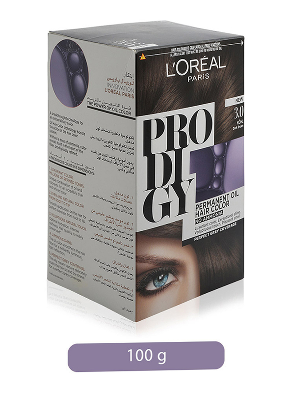L'Oreal Paris Prodigy Permanent Oil Hair Color, 3.0 Kohl, 100gm