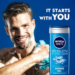 Nivea Men Vitality Fresh Shower Gel, 2 x 250ml