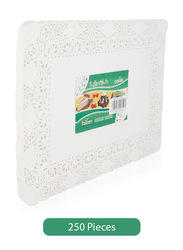 Falcon 250-Pieces Rectangle Doyley Papers, 36 x 25 cm, White