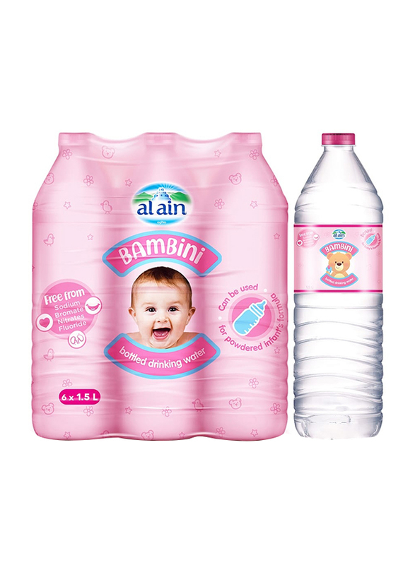 Al Ain Bambini Bottled Drinking Water, 6 x 1.5 Liters