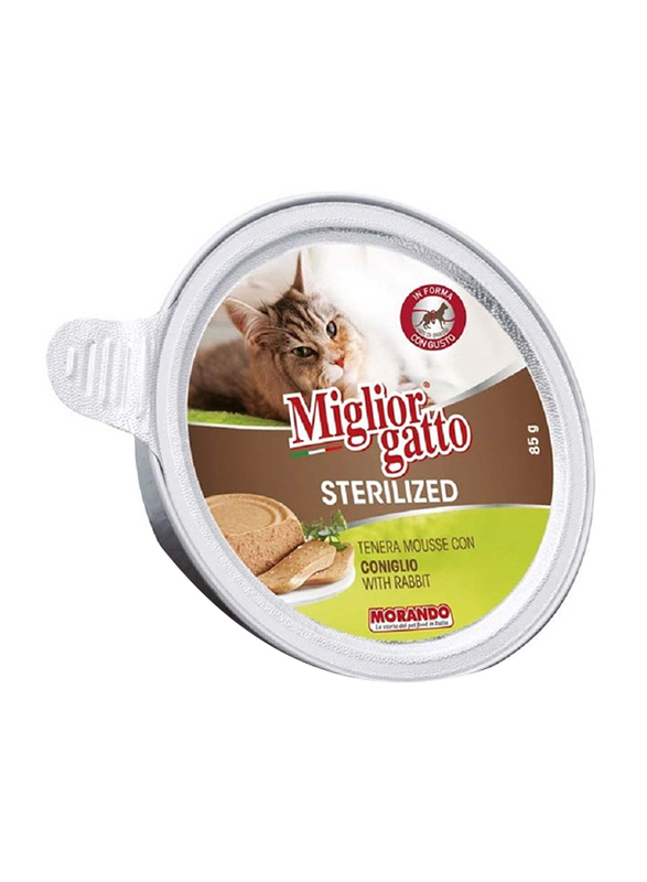 Miglior Gatto Sterilized Mousse with Rabbit Cat Wet Food, 85g
