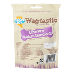 Wagtastic Chewy Chicken Dumbbells Yummy Treat Dog Dry Food, 90g